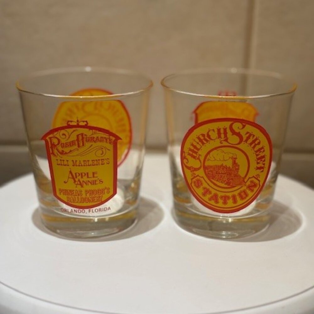 Church Street Station VTG Collectible Souvenir Glass set of 2 Rosie O-Grady's FL